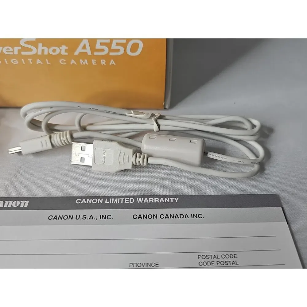 Canon PowerShot A550 7.1MP Digital Camera In Box - Silver TESTED